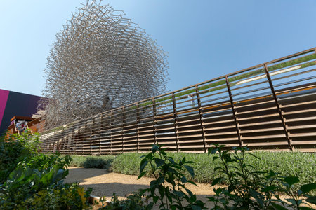 Milan, Italy, 12 August 2015: Detail of the United Kingdom pavilionat the exhibition Expo 2015...