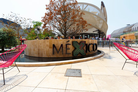 Milan, Italy, 12 August 2015: Detail of the Mexico pavilion at the exhibition Expo 2015 Italy.