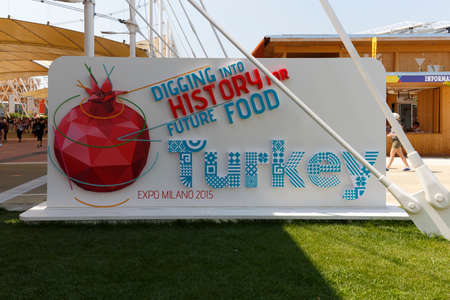 Milan, Italy, 12 August 2015: Detail of the Turkey pavilion at the exhibition Expo 2015 Italy.のeditorial素材