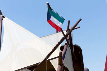 Milan, Italy, 12 August 2015: Detail of the Kuwait pavilion at the exhibition Expo 2015 Italy.のeditorial素材