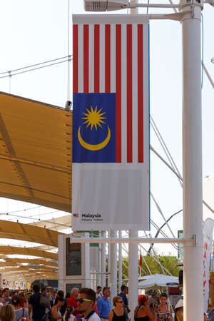 Milan, Italy, 12 August 2015: Detail of the Malaysia pavilion at the exhibition Expo 2015 Italy.のeditorial素材