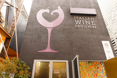Milan, Italy, 13 September 2015: the italian wine pavilion at EXPO 2015, in Milan.のeditorial素材