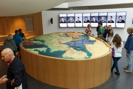 Milan, Italy, 13 September 2015: Inside Italian pavilion "Palazzo Italia" at the exhibition Milan Expo 2015のeditorial素材