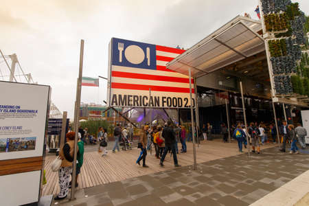 Milan, Italy, 13 September 2015: Detail of the United States of America pavilion at the exhibition Expo 2015 Italy.のeditorial素材