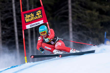 Val Gardena, Italy 20 December 2014. Innerhofer Christof (Ita) competing in the Audi FIS Alpine Skiing World Cup Super-G race on the Saslong course in the Dolomite mountain range.のeditorial素材
