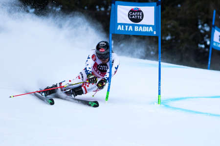 Val Badia, Italy 21 December 2014. BANK Ondrej (Cze) competing in the Audi Fis Alpine Skiing World Cup Menâs Giant Slalom on the Gran Risa Course in the dolomite mountain range.のeditorial素材