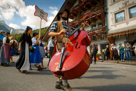 Falcade, Belluno, Italy - September 26, 2015: Se Desmonteghea a great party in Falcade for the livestock returning from the highland pasturesのeditorial素材