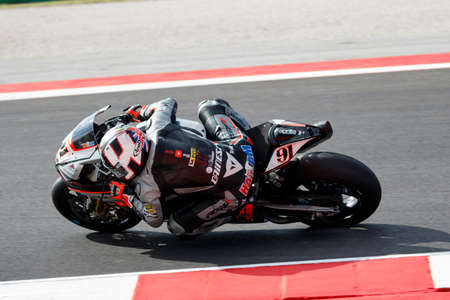Misano Adriatico, Italy - June 21: Aprilia RSV4 RF of Aprilia Racing Team - Red Devils, driven by HASLAM Leon in action during the Superbike Free Practice 3th Session during the FIM Superbike World Championship - Race at Misano World Circuit on June 21, 2のeditorial素材