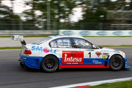 Monza, Italy - May 30, 2015: BMW M3 E46 of W&D RACING TEAM team, driven  by MELONI Paolo - TRESOLDI Massimiliano during the C.I. Turismo Endurance - Race in Autodromo Nazionale di Monza Circuit on May 30, 2015 in Monza, Italy.のeditorial素材
