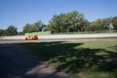 Imola, Italy - September 25, 2016: A Seat Leon Cup Racer of Gruppo Piloti Forlivesi, driven by GIACON Jonathan,  the Seat Leon Cup in Autodromo Enzo & Dino Ferrari , in Imola, Italy.のeditorial素材