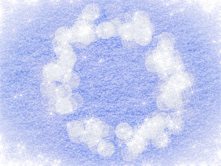 Snowy background with stars and asterisks for Valentine's dayの写真素材