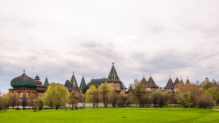 A wooden residence of Russian Tsars in Kolomenskoye, Moscow, Russia. Museum-reserve Kolomenskoye, Moscow, Russia. Kolomenskoye was medieval Royal residence.のeditorial素材