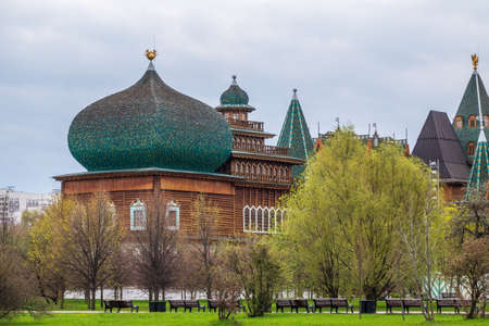 A wooden residence of Russian Tsars in Kolomenskoye, Moscow, Russia. Museum-reserve Kolomenskoye, Moscow, Russia. Kolomenskoye was medieval Royal residence.のeditorial素材