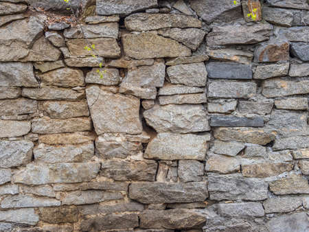 Backgrounds of the old fortress wall. Ancient historic Genoese castle or fortressの写真素材
