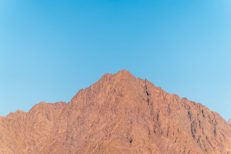 Mountains in the desert near Sharm El Sheikh, Egypt. Panorama Mount Moses Sinai. Mountains at Sinai Desert, Sharm el Sheikh, Sinai Peninsula, Egypt.の写真素材