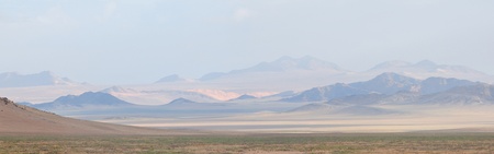 Panorama from four photos of the Namib near Aus, namibiaの写真素材