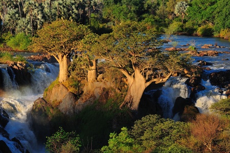 A small portion of the Epupa waterfalls, Namibiaの写真素材