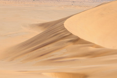 Patterns in the sand of the Namib desert, at Dune 7, Walvisbaai, Namibiaの写真素材