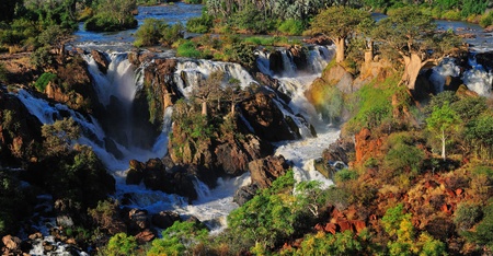 A small portion of the Epupa waterfalls, Namibia at sunsetの写真素材