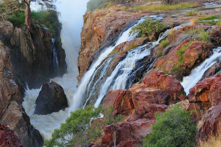 A small portion of the Epupa waterfalls, Namibia at sunsetの写真素材