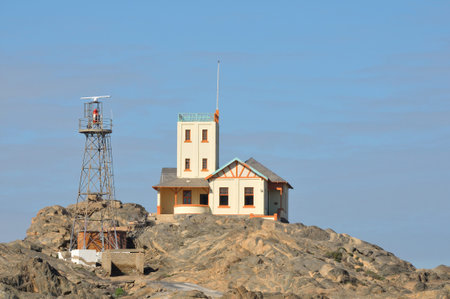 The old and new lighthouses on Shark Island at  Luderitz in Namibia  