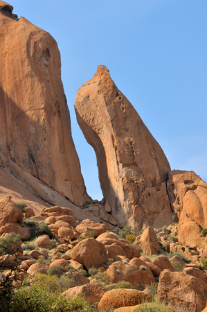 Rock formation at Spitzkoppe near Usakos in Namibia の写真素材