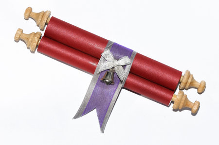 Wedding invitation card in the form of a scroll