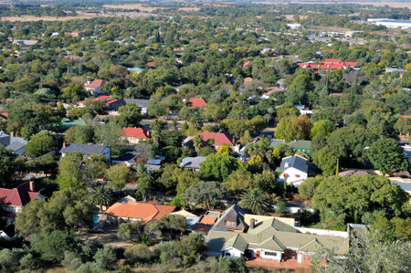 The North-eastern suburbs of Bloemfontein as seen from Naval Hillの写真素材