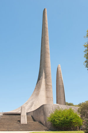 Monument in Paarl in the Western Cape Province of South Africa commemorating the development of the Afrikaans languageのeditorial素材