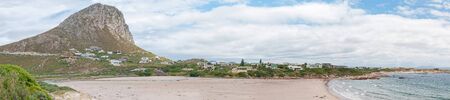 ROOI ELS, SOUTH AFRICA - DECEMBER 23, 2014: Panorama of Rooi Els town and beach between Gordons Bay and Kleinmond, South Africa. It is a popular vacation spot for anglersのeditorial素材