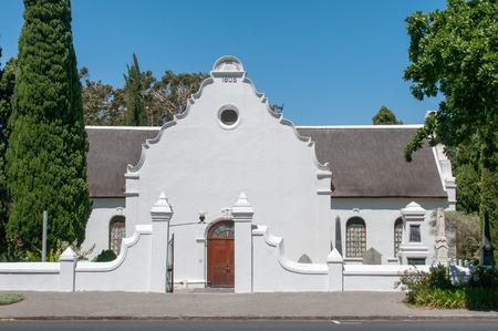 The Strooidak (reed roof) church in Paarl, one of the oldest Dutch Reformed Church buildings in South Africa still in useの写真素材
