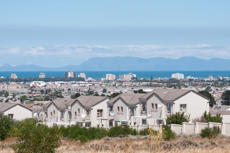 CAPE TOWN SOUTH AFRICA  DECEMBER 24 2014: View accross part of Somerset West and the Strand towards Simonstownのeditorial素材