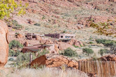KOIIMASIS, NAMIBIA - JUNE 13, 2011: The lodge at Koiimasis melts in with the surroundings and is nearly invisible seen from far awayのeditorial素材