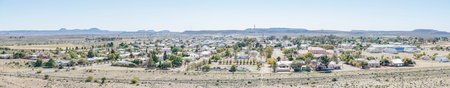 CARNAVON, SOUTH AFRICA - AUGUST 10, 2015: Stitched panorama of Carnavon, a small town in the...