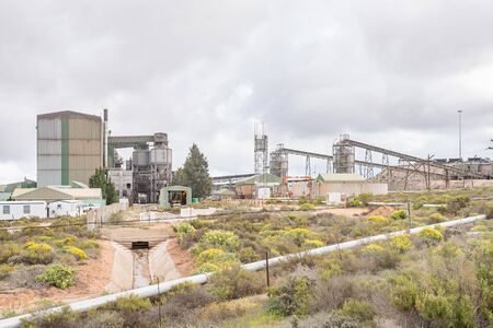 LUTZVILLE, SOUTH AFRICA - AUGUST 13, 2015: A mineral separation plant next to the road between Lutzville and Nuwerusのeditorial素材