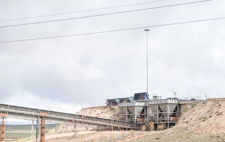 LUTZVILLE, SOUTH AFRICA - AUGUST 13, 2015: Part of a mineral separation plant next to the road between Lutzville and Nuwerusのeditorial素材
