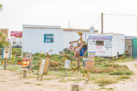 HONDEKLIPBAAI, SOUTH AFRICA - AUGUST 14, 2015: An art studio in Hondeklipbaai dog stone bay, a small town on the Atlantic coastのeditorial素材
