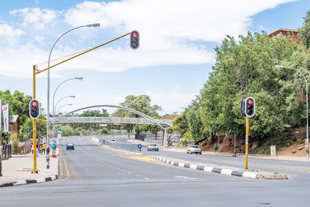 BLOEMFONTEIN, SOUTH AFRICA, DECEMBER 16, 2015: View of Markgraaff Street in Bloemfontein, the capital city of the Free State Provinceのeditorial素材