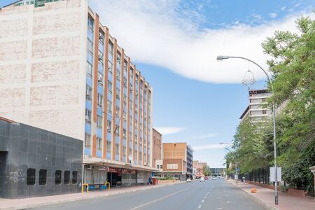 BLOEMFONTEIN, SOUTH AFRICA, DECEMBER 16, 2015: View of Saint Andrews Street in Bloemfontein, the capital city of the Free State Provinceのeditorial素材