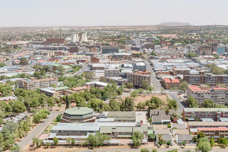 BLOEMFONTEIN, SOUTH AFRICA, DECEMBER 21, 2015: View of part of the central business district of Bloemfontein as seen from Naval Hill.のeditorial素材