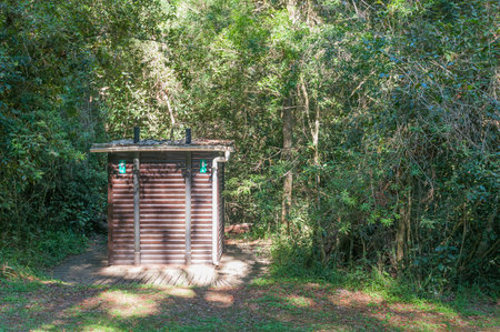 The ablution facilities at the Ysterhoutrug picnic spot in the Knysna Forest. The Elephant Hiking Trail passes through hereの写真素材