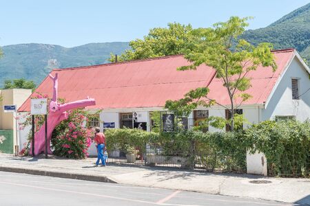 SOMERSET EAST, SOUTH AFRICA - FEBRUARY 19, 2016: A coffee shop and other businesses in Somerset East, a small town in the Eastern Cape Provinceのeditorial素材