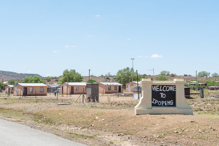 FAURESMITH, SOUTH AFRICA - DECEMBER 31, 2016: Entrance to Ipopeng, a township in Fauresmith, a small town in the Free State Provinceのeditorial素材
