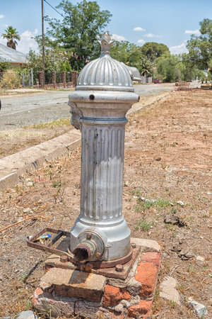 An historic coin-operated water pump in Jagersfontein, a diamond mining town in the Free State...