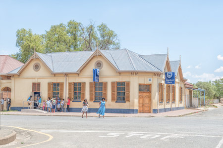 JAGERSFONTEIN, SOUTH AFRICA - DECEMBER 31, 2016: An historic old building in Jagersfontein, a diamond mining town in the Free State Province of South Africaのeditorial素材