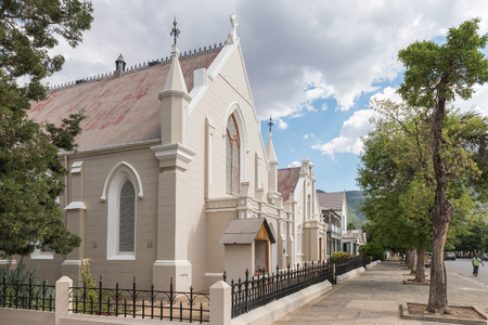 GRAAFF REINET, SOUTH AFRICA - MARCH 22, 2017: The Trinity Methodist Church, hall and rectory in Graaff Reinet in the Eastern Cape Provinceのeditorial素材