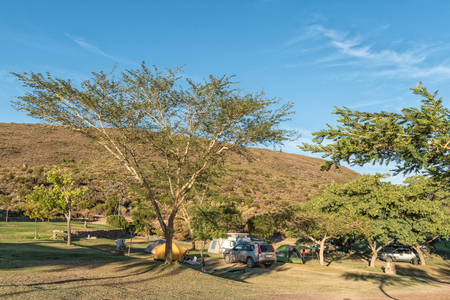 MONTAGU, SOUTH AFRICA - MARCH 25, 2017: View of the Badensfontein Caravan Park near Montagu in the Western Cape Provinceのeditorial素材