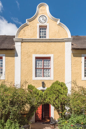 GENADENDAL, SOUTH AFRICA - MARCH 27, 2017: Herrnhut House in Genadendal, built 1838, first training centre for teachers in South Africa, now the mission museumのeditorial素材