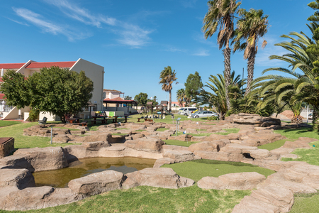 LAAIPLEK, SOUTH AFRICA - APRIL 1, 2017: A putt-putt or mini-golf course at the Port Owen Marina in Laaiplek at the mouth of the Berg River on the Atlantic coast of South Africaのeditorial素材