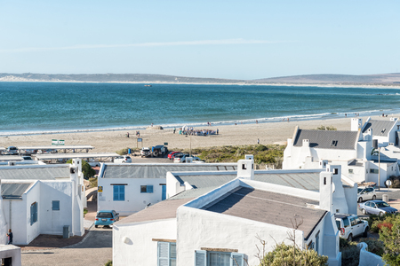 PATERNOSTER, SOUTH AFRICA - APRIL 1, 2017: View of houses and a wedding on the beach at Paternoster, a small town in the Western Cape Provinceのeditorial素材
